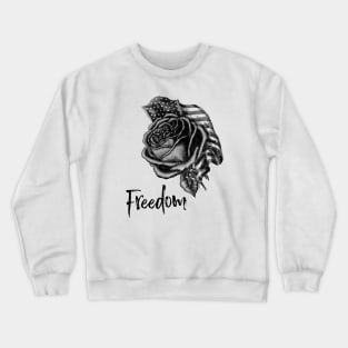 US Flag with Rose Flower Crewneck Sweatshirt